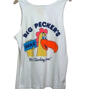 Vintage 1990's Big Peckers Surf Wax Size Large Fruit of the Loom Tank Top Shirt